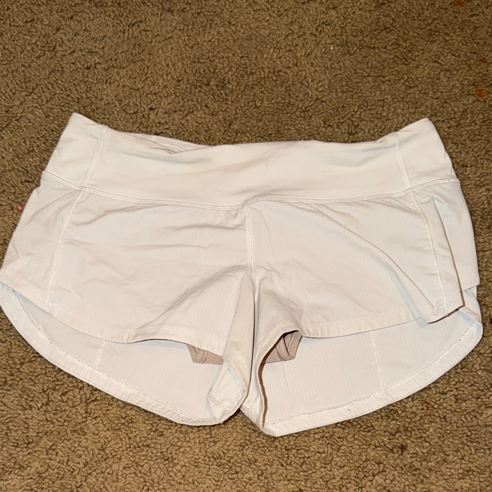 Lululemon White Athletic Shorts